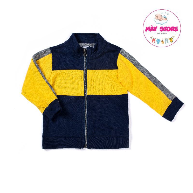 (HÀNG CHÍNH HÃNG) Quần áo trẻ em xuất dư Carter - Aó khoác Color Block màu vàng bé trai cá tính AKT 0002