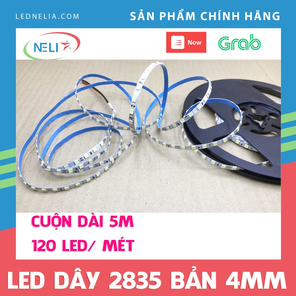 Cuộn led dây bản 4mm chuyên trang trí nội thất, dán tủ, tranh điện.