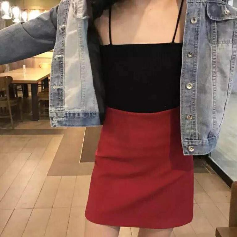 Áo 2 dây sợi bún, croptop hai dây chất bozip tàu co dãn 4 chiều dưới 52kg - Lyza Store sexy