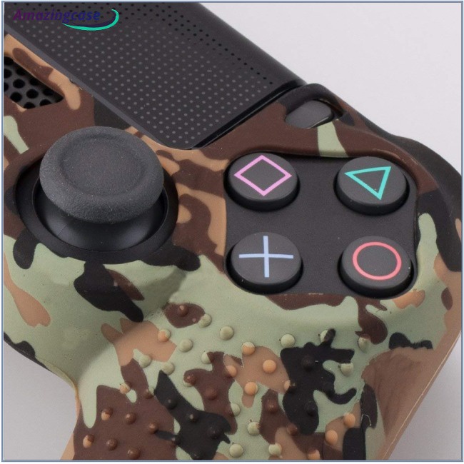 AI Camouflage Case Graffiti Studded Dots Silicone Rubber Gel Skin for Sony PS4 Slim/Pro Controller Cover Case for Dualshock4