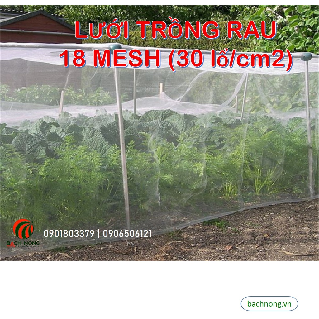 Lưới Trồng Rau Khổ 4m 18 mesh- Ngăn côn trùng và sâu ăn lá