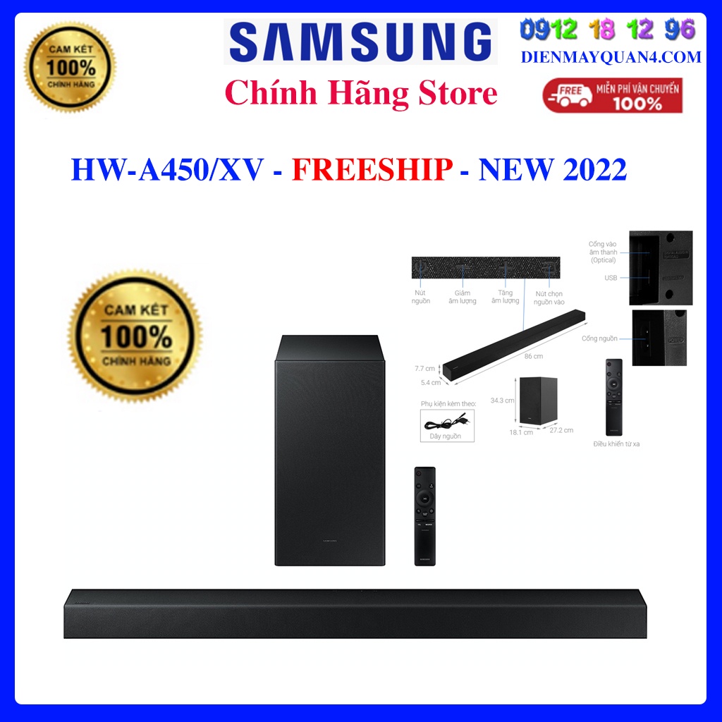 [Mã ELHAMS5 giảm 6% đơn 300K] [Samsung HW-A450/XV]Loa thanh Samsung HW-A450, Samsung HW-Q700A (HW-Q700A/XV)