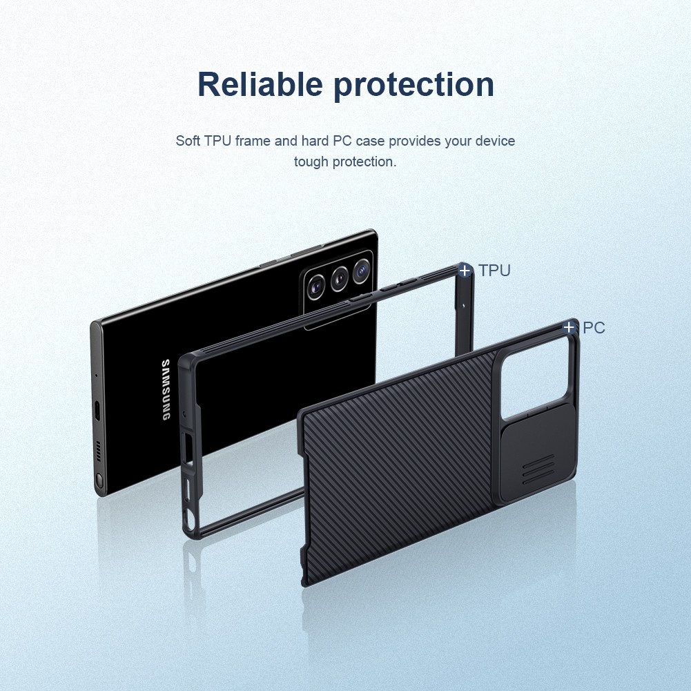 Ốp điện thoại NILLKIN CamShield Pro chất liệu PC+TPU có nắp che camera bảo vệ cho Samsung Galaxy Note 20 Ultra