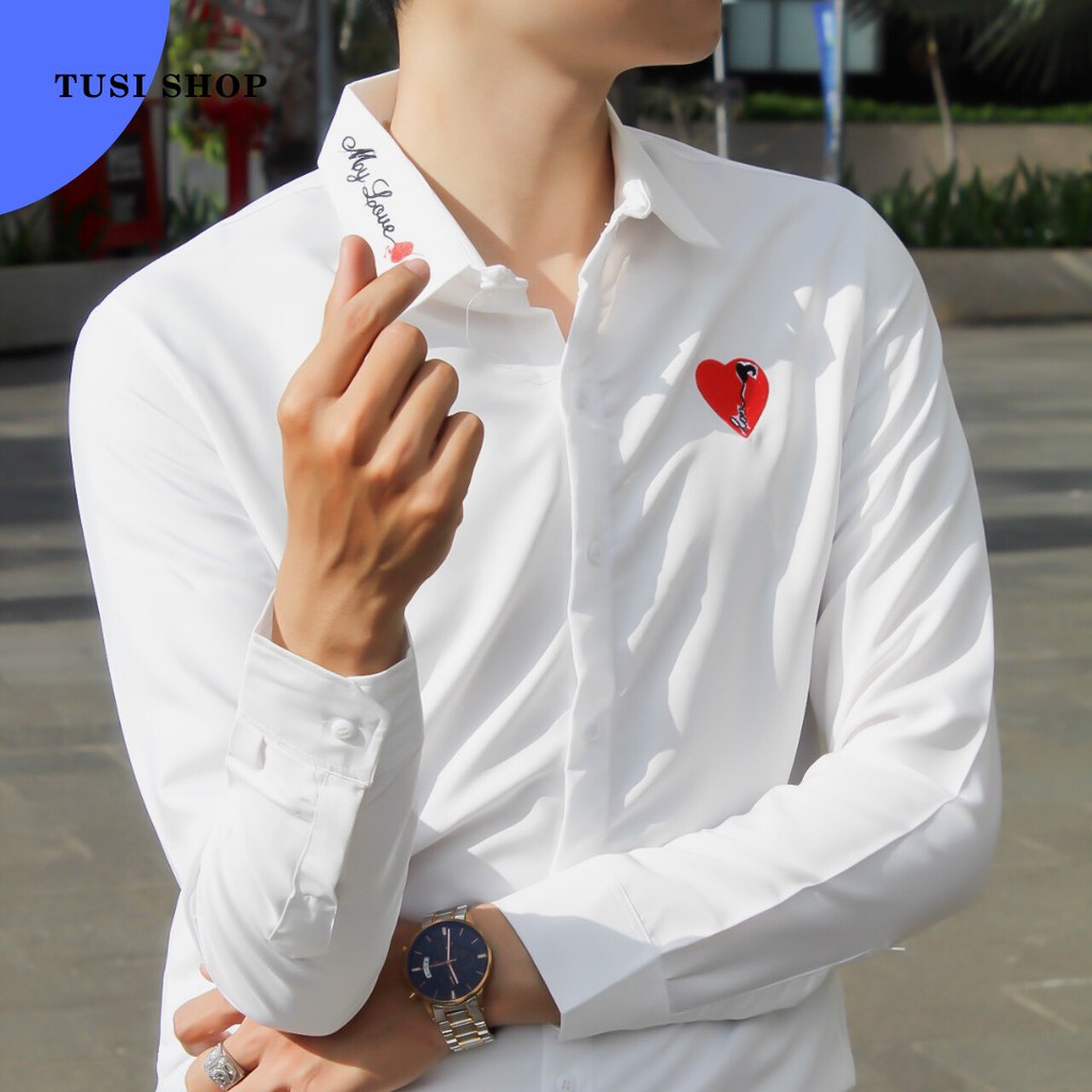 [SIÊU GIẢM GIÁ] Áo sơ mi trắng nam nữ cặp đôi chất liệu kate lụa in ICON | BigBuy360 - bigbuy360.vn