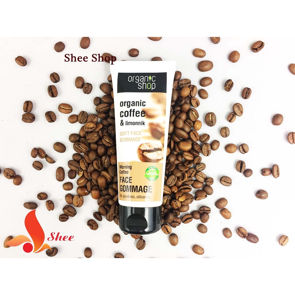 Tẩy da chết mặt Organic shop Organic coffee &amp; powder - nga