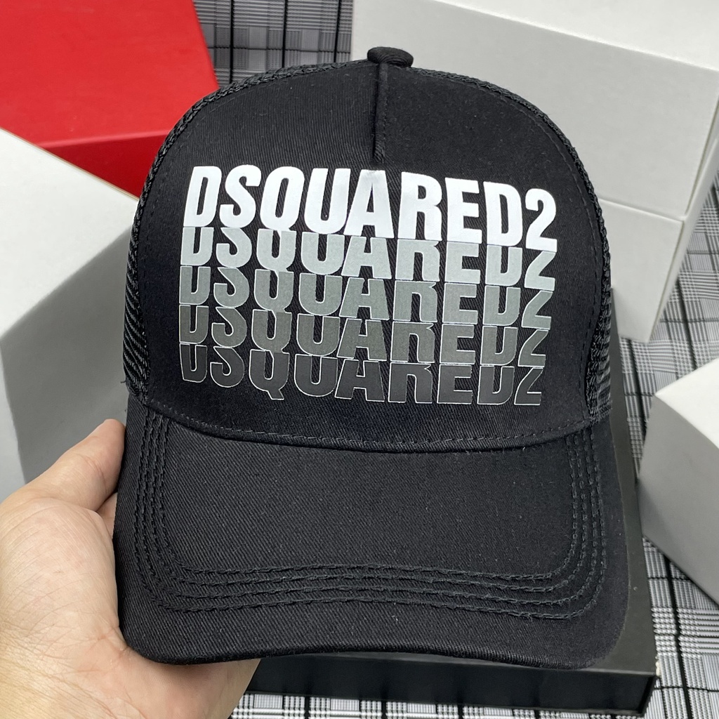 Mũ lưỡi trai,nón kết phối lưới DSQ màu đen xám tro cao cấp