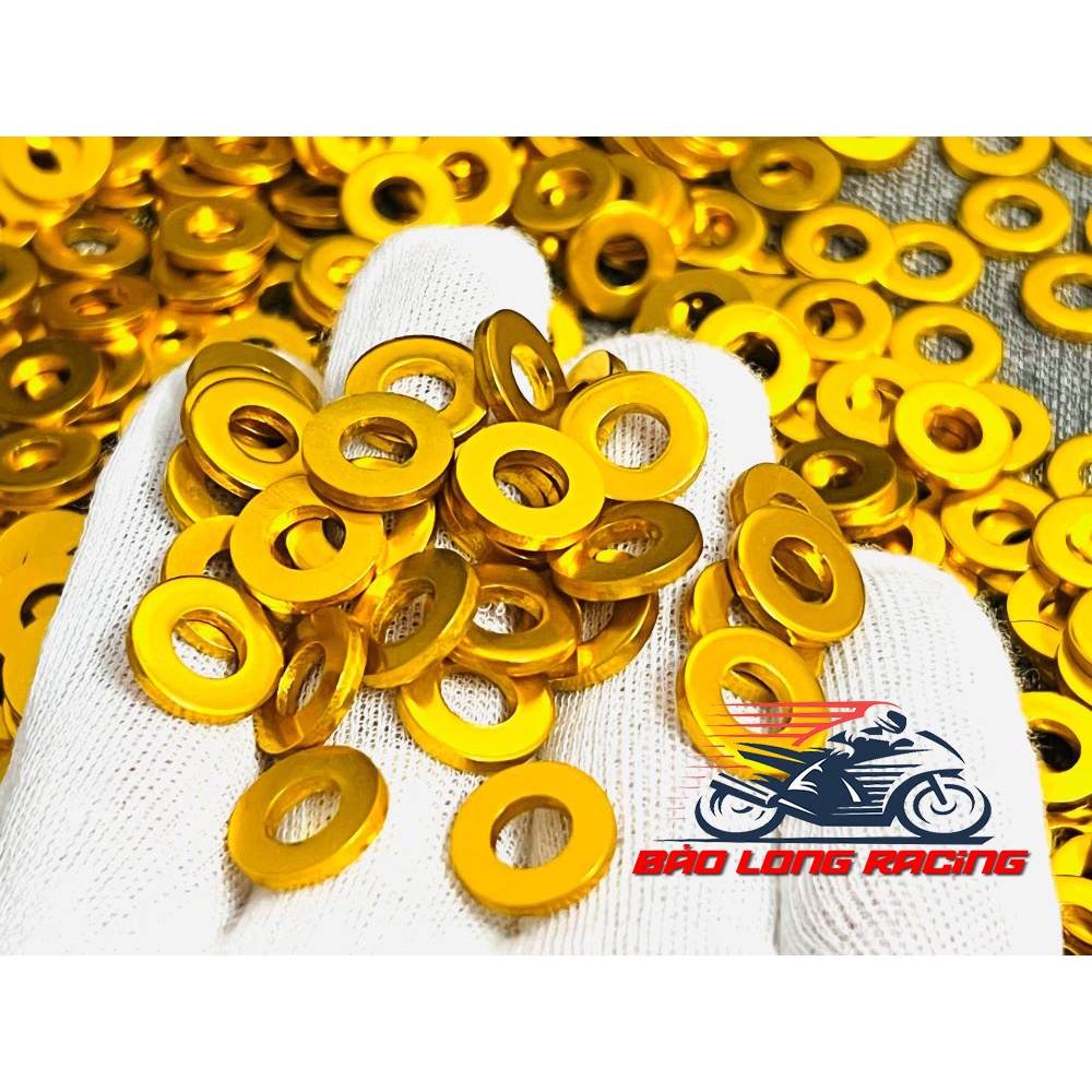 bộ 10 con long Đền nhôm 6li gắn ốc lốc máy màu VÀNG siêu rẻ đẹp 10 CON