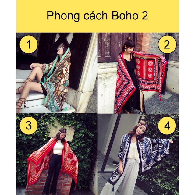 Khăn choàng thổ cẩm - khăn choàng boho siêu đẹp