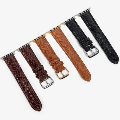 Dây da apple watch Bụi leather D109, da đà điểu, khâu tay thủ công- series 3 series 4 series 5 series 6 series 7