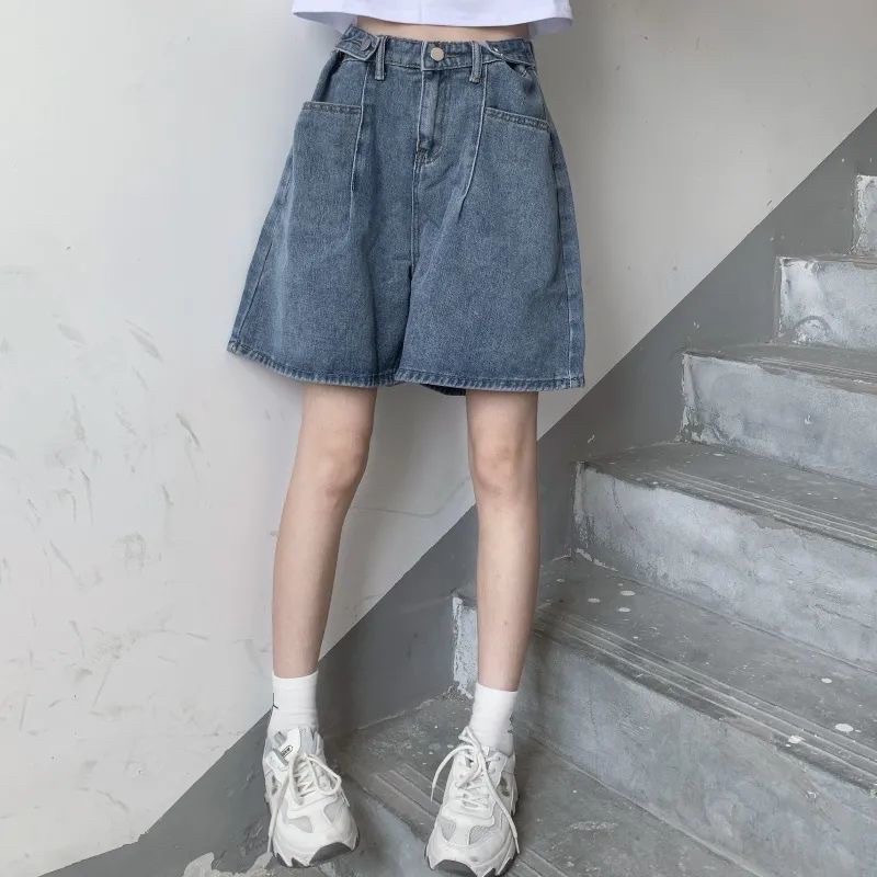 Order | Quần short jeans dáng lửng ống rộng (bigsize)