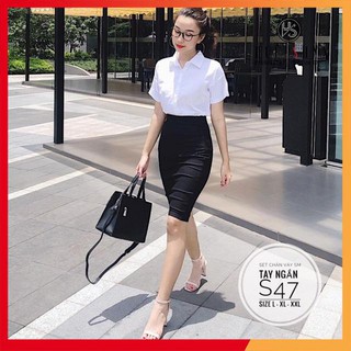 BIG SIZE Set chân váy SM tay ngắn S47 - Size L XL XXL