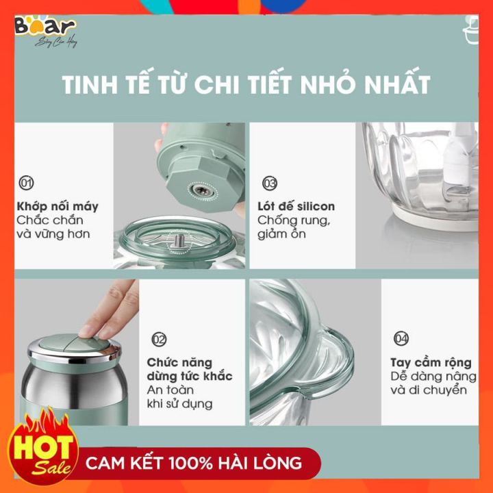 Máy xay thực phẩm Bear QSJ-C04R8S, Máy Xay Thịt, Xay Cua, Chính hãng bảo hành 18 tháng