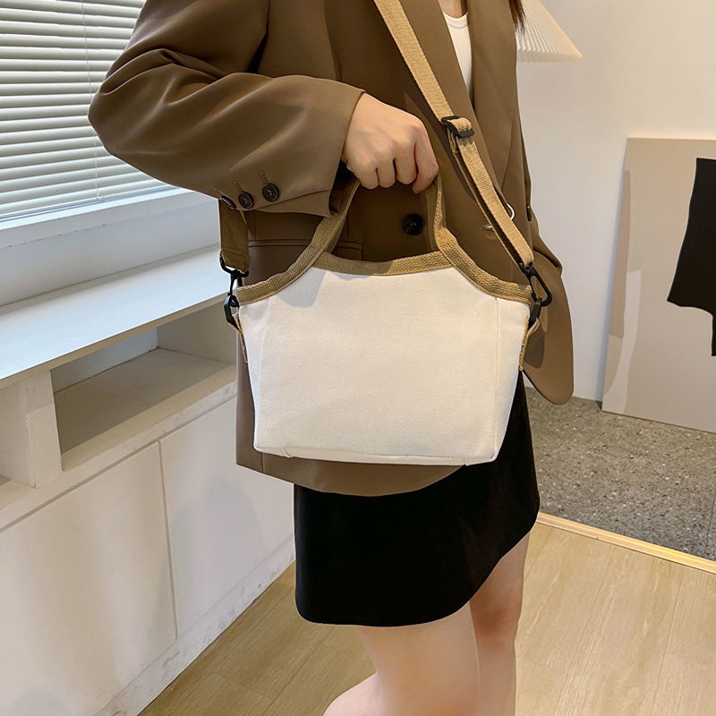 Túi Xách Canvas Đựng Hộp Cơm Trưa Thiết Kế Đơn Giản Phong Cách Nhật Bản