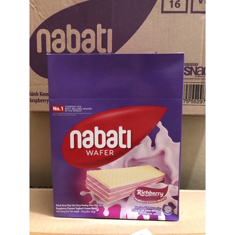 BÁNH XÔP NABATI HỘP 320g  vị phô mai , Vị sữa chua phúc bồn tử