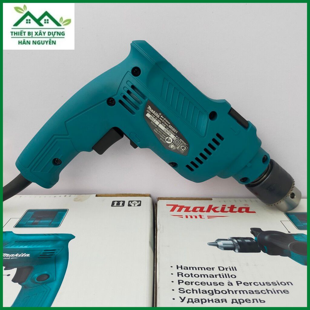 Máy khoan cầm tay Makita M0801 đầu 13mm,chuyên khoan tường,sắt,gỗ,gạch,bê tông
