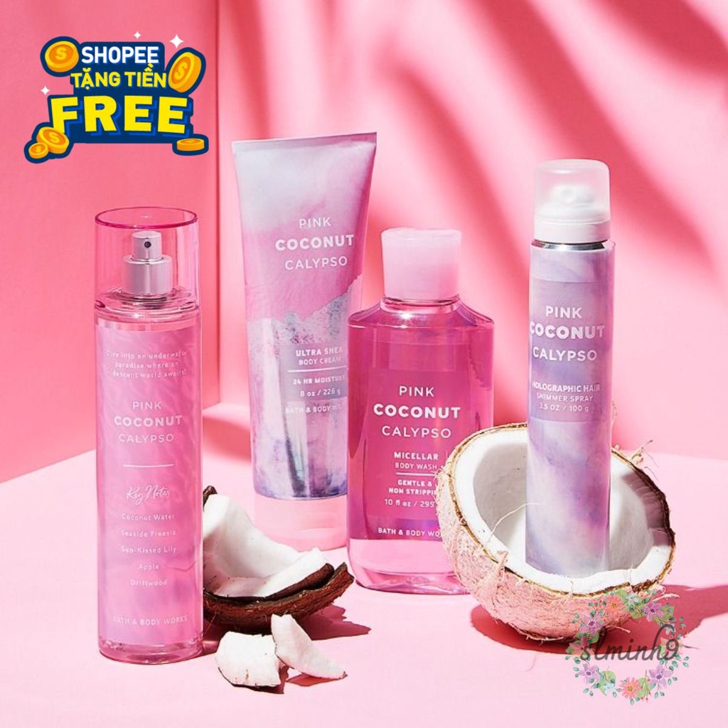 Xịt Thơm Toàn Thân Bath And Body Works - Pink Coconut Calypso 236ml sʟᴜᴏɴɢᴍɪɴʜ Ⓡ