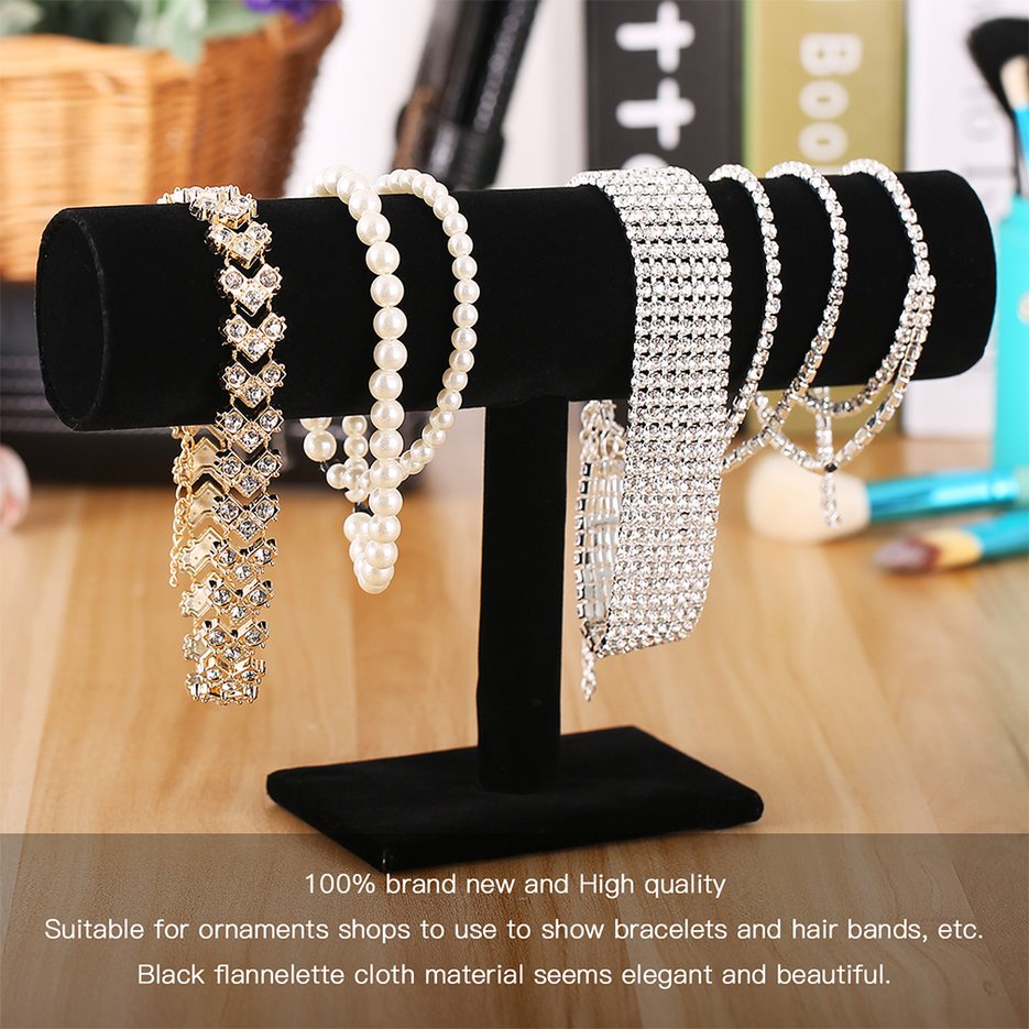 ✱BEST✱ Jewelry Display Stand Suede Bracelet Chain Watch T-Bar Rack Jewelry Display