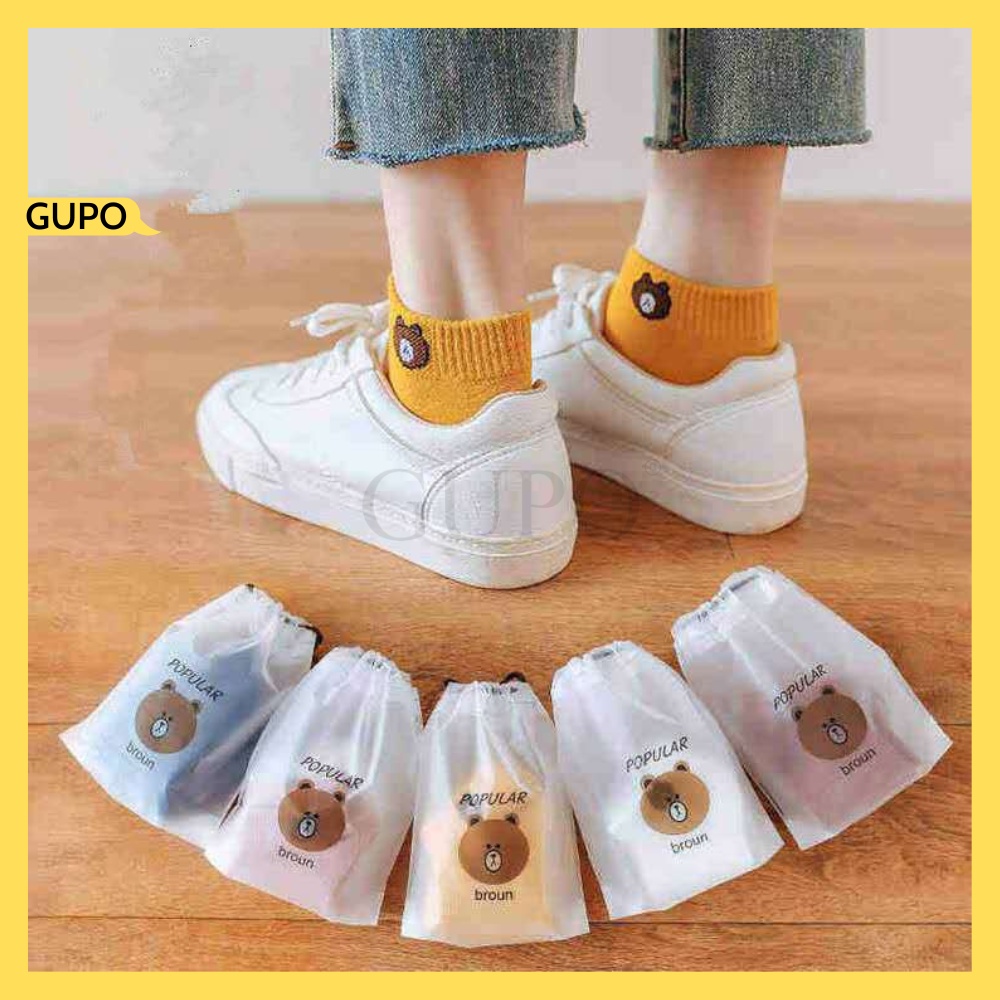 VỚ GẤU BROWN CỔ NGẮN QUẢNG CHÂU, Tất Cổ Ngắn Nam Nữ Mẫu Tất Gấu Dễ Thương