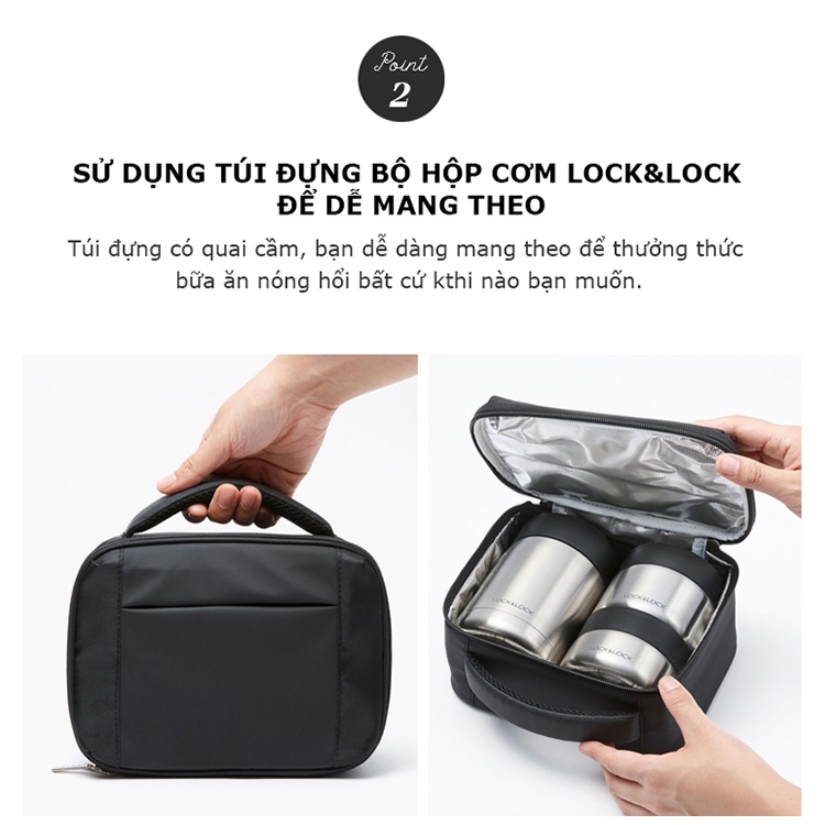 Bộ hộp cơm giữ nhiệt LocknLock màu bạc 3 ngăn, có nút thoát hơi điều chỉnh LHC8031SLV LHC8031 - K-MALL