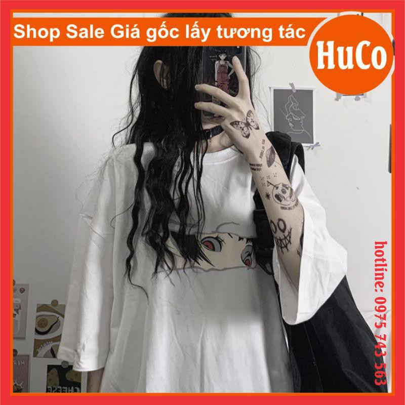 áo thun tay lỡ form thụng đôi mắt đỏ 5D, áo phông hè chất cotton mềm unisex freesize oversize nam nữ mặc đôi nhóm giá rẻ