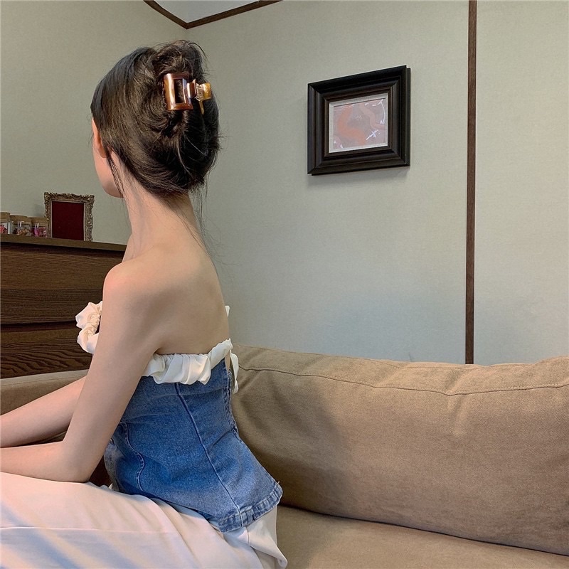 Áo corset jeans cúp ngực