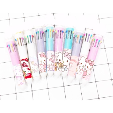 Bút bấm 10 màu bút kitty BNMI29 bút nhiều màu cute bút 10 màu dễ thương