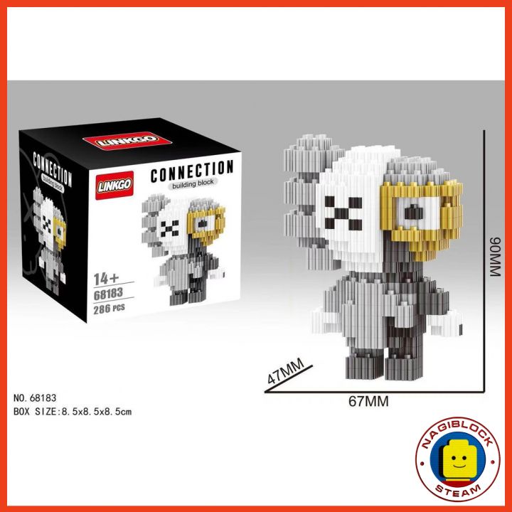 Bộ đồ chơi lắp ráp xếp hình KAWS 3D nanoblock Linkgo 68113-68185