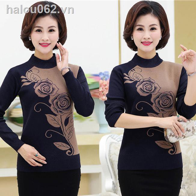 Áo len dáng rộng thời trang thu đông cho phụ nữ trung niên từ 40-50 tuổi