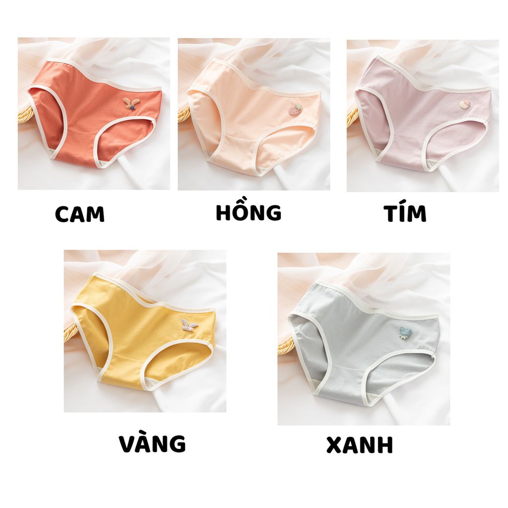 Quần Lót Nữ ❤️FREESHIP❤️ Quần Lót Nữ Cotton trơn mềm mại tôn dáng phối icon đáng yêu mã A328
