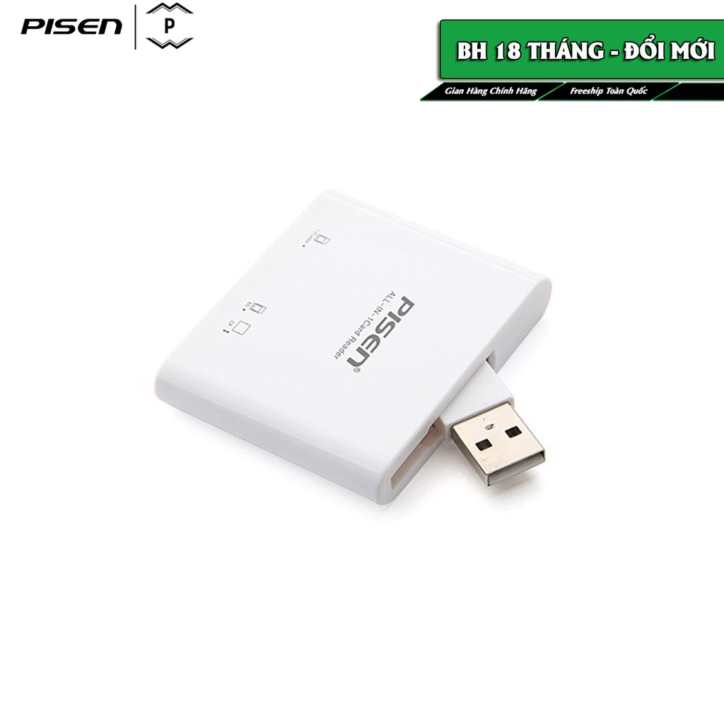 Đầu đọc thẻ Pisen All-In-1 USB 2.0 ( 3 Slots ) - Hàng chĩnh hãng