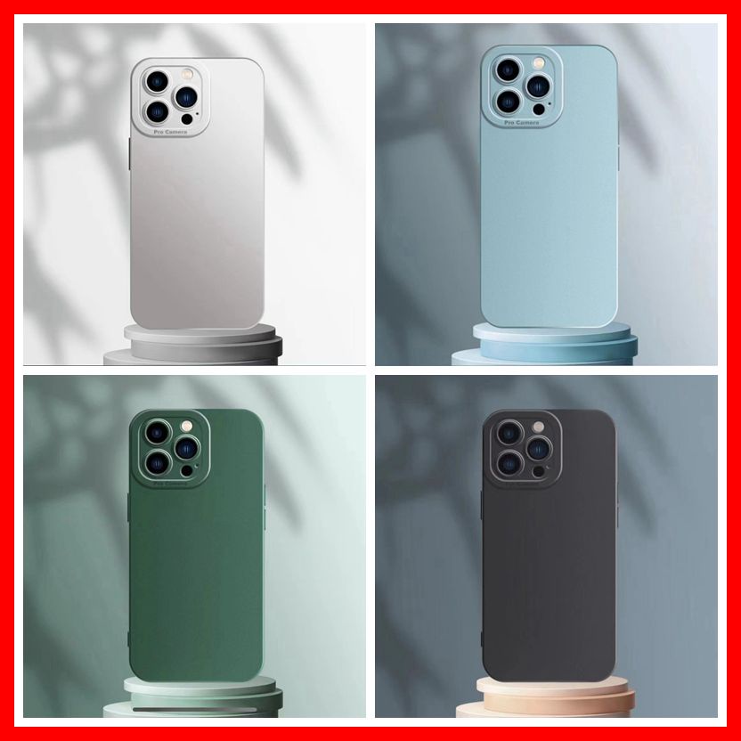 vỏ điện thoại For iPhone 7 Plus 8 Plus 7 8 SE 2020 6 Plus 6S Plus 6 6S 13 Mini 12 Mini Straight Edge 90° Metallic Paint Camera Case