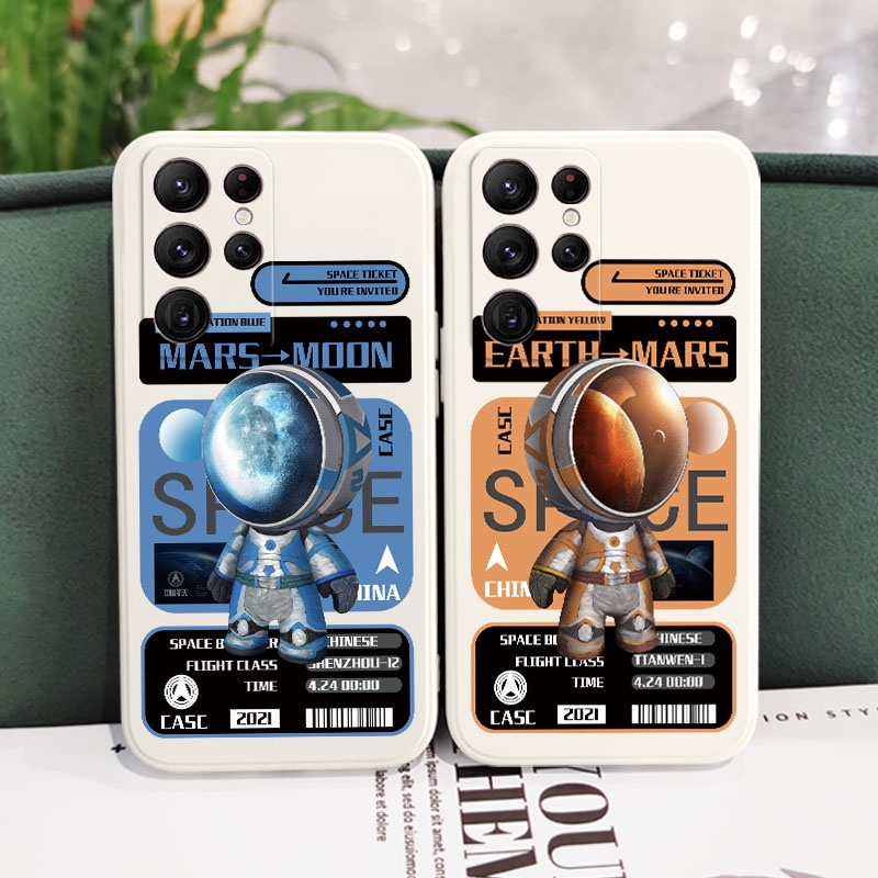 Ôp Điện Thoại Họa Tiết Phi Hành Gia Cho samsung galaxy s23 s22 fe ultra plus Ốp