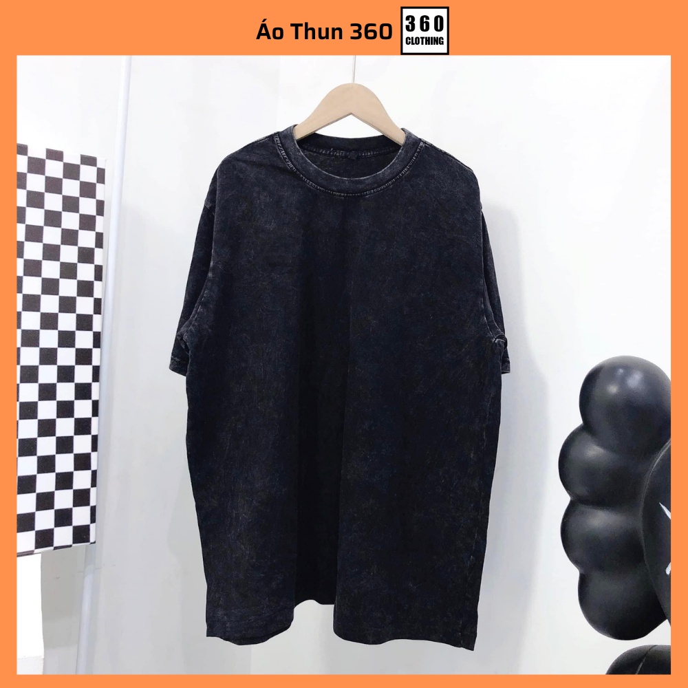 Áo thun Wash Trơn nam nữ tay lỡ form rộng dáng oversize chất Cotton 2 chiều siêu dày dáng xuông Ulzzang cực chất