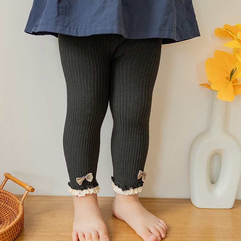 quần legging cho bé gái đính nơ xinh xắn 1-4.5 tuổi