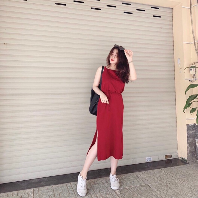 Đầm maxi dây