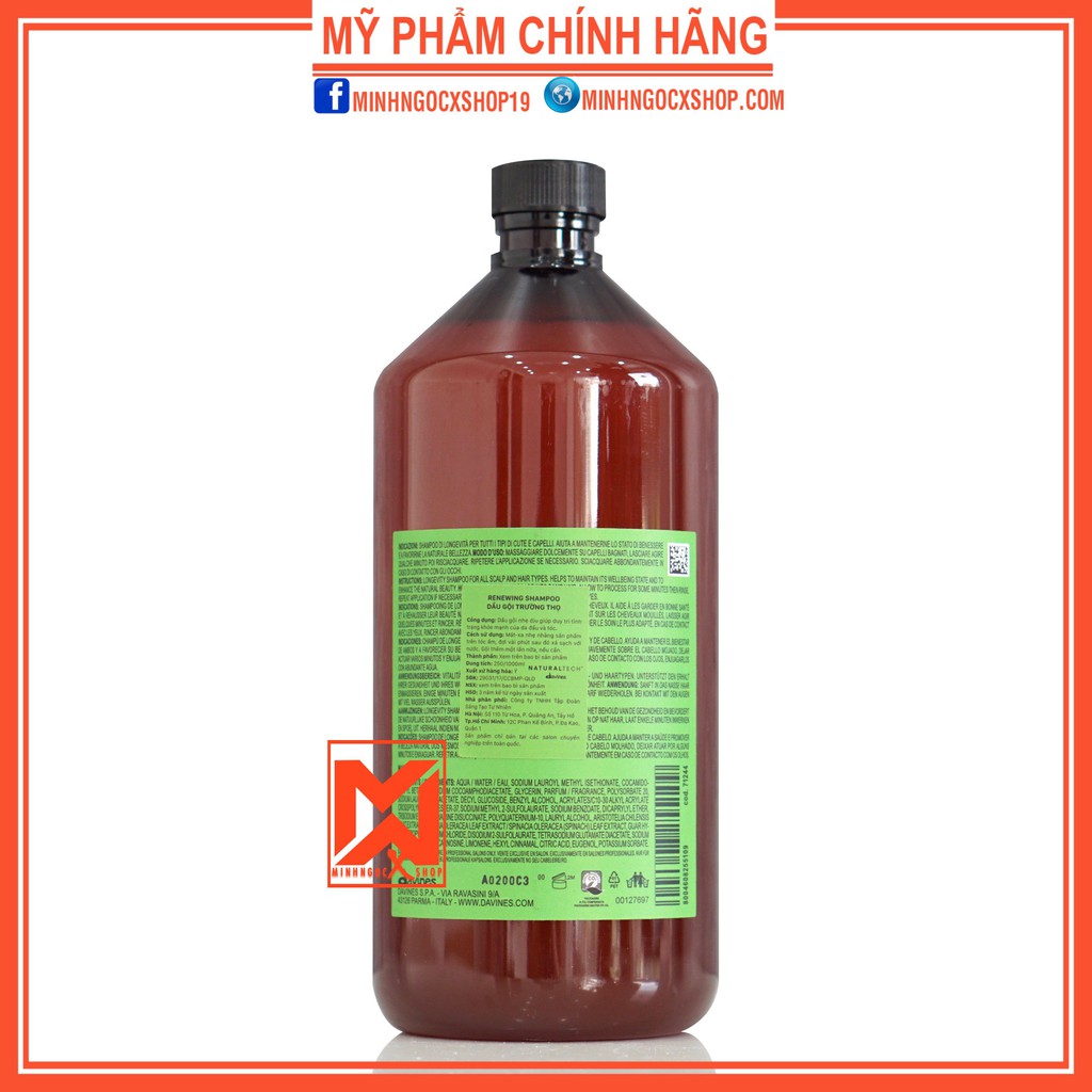 Dầu gội xả trường thọ DAVINES RENEWING 1000ml chính hãng