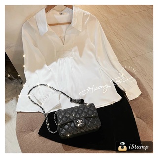 áo babydoll tiểu thư A260 cổ bèo ren ngực quảng châu Thời trang Xmin LOẠI 1
