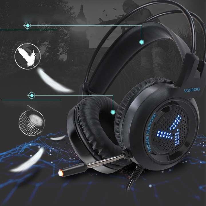 HÀNG CAO CẤP -   🔥Bảo Hành 6 Tháng🔥 Tai Nghe Gaming - Chụp Tai V2000 Có Mic,Chơi Full Các Tựa Game  - Hàng Cao Cấp