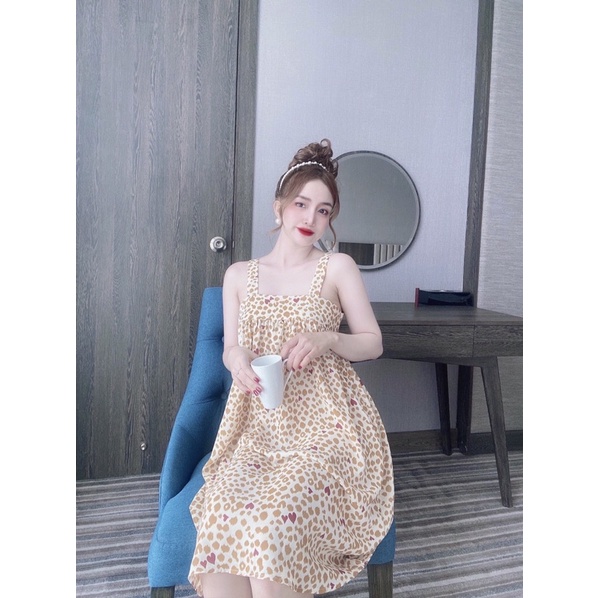 Váy Ngủ Nữ, Đầm Ngủ Sexy Quảng Châu Vải Satin Chất Siêu Mát Dáng Siêu Xinh Dưới 60kg