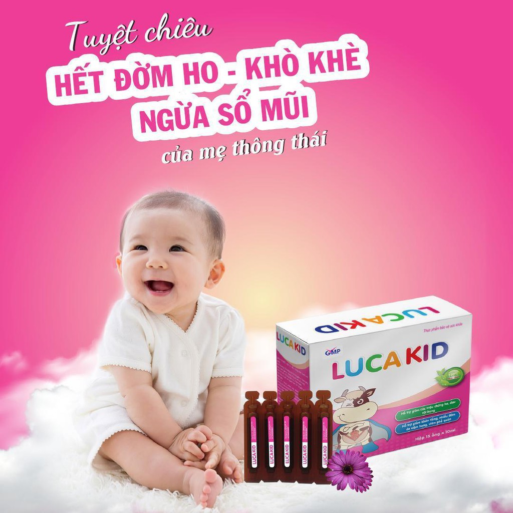 LUCA KID - Siro Hô Hấp Cho Bé, 100% Thảo Dược. Giúp Bé Giảm Nhanh Đờm Ho, Sổ Mũi,.Trong Viêm Họng, Viêm Phế Quản Ở Trẻ
