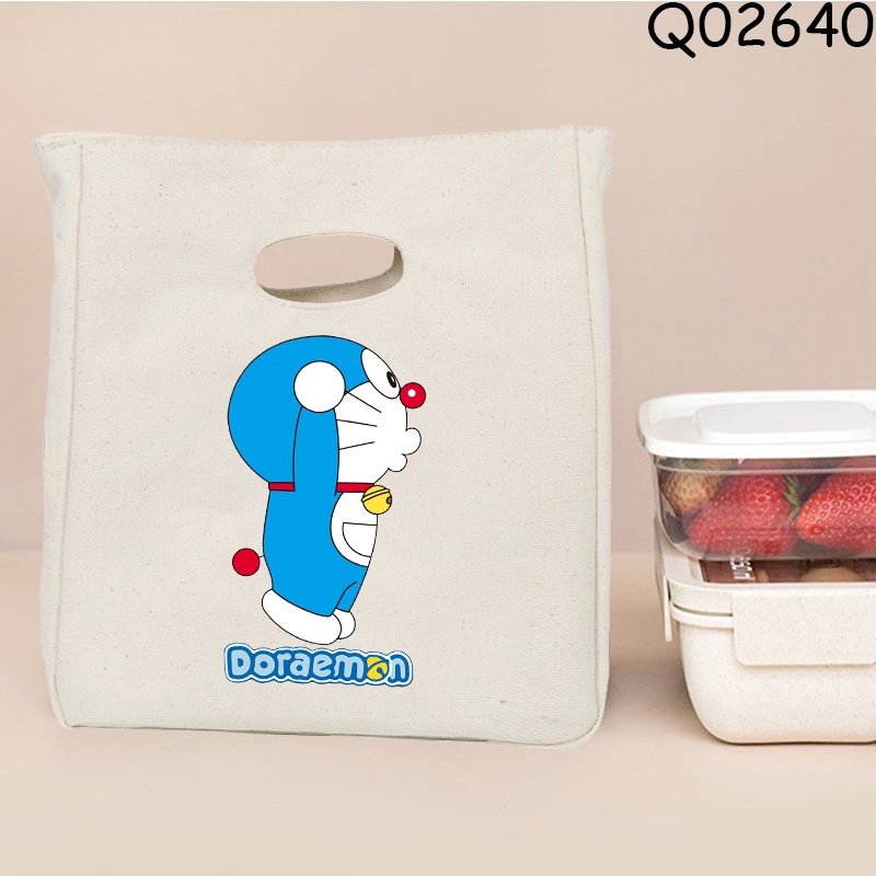 Doraemon Túi Đựng Hộp Cơm Trưa Giữ Nhiệt Họa Tiết Hoạt Hình Đáng Yêu