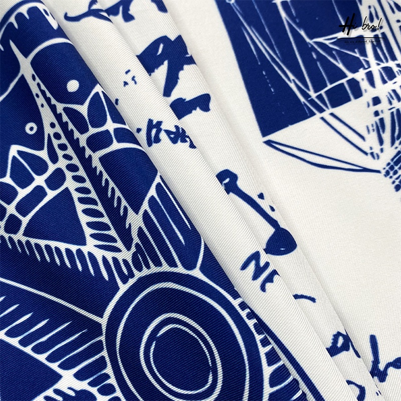 Áo sơ mi nam tay ngắn họa tiết HIBRO chất vải lụa Kate Mỹ cao cấp mềm, mịn, mát không nhăn và không bong tróc MÃ: H07