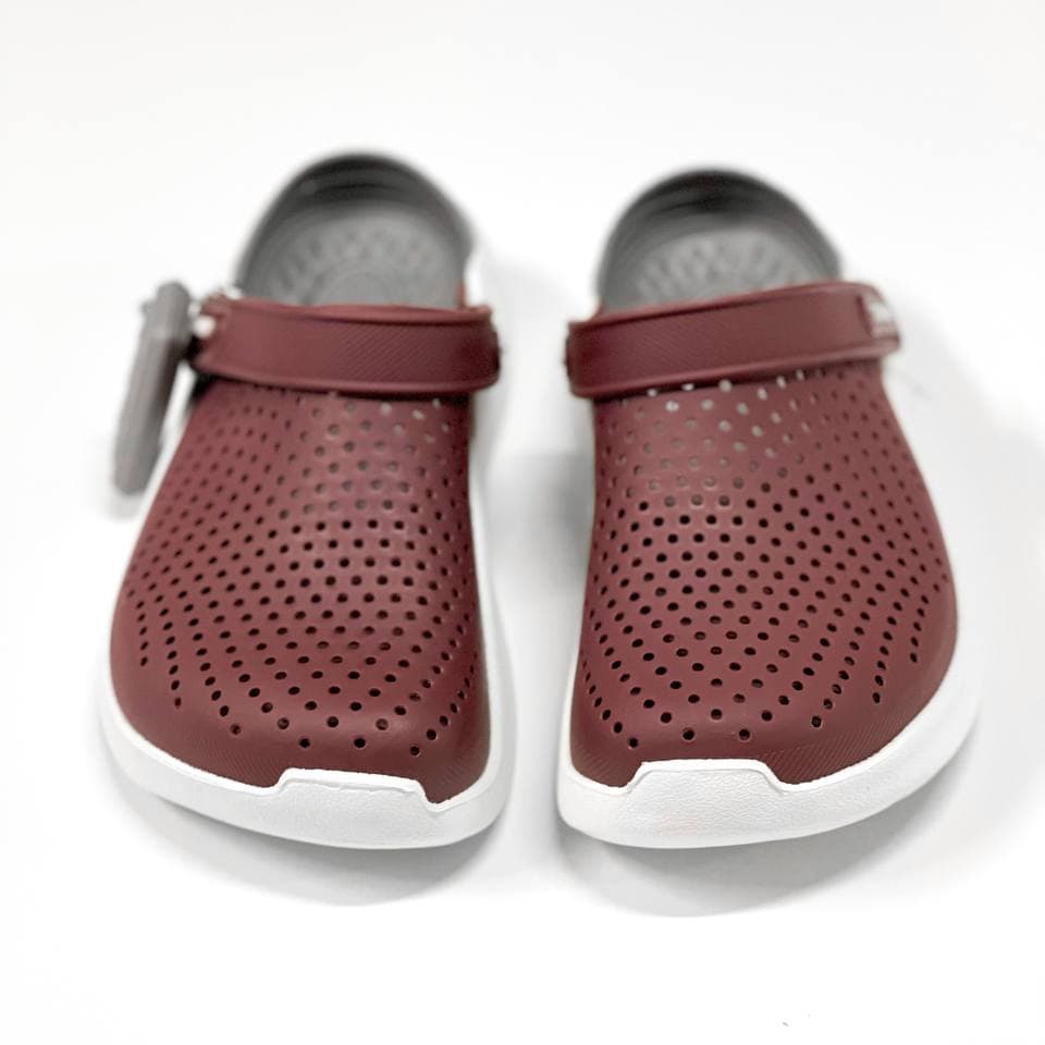 LC - Dép Crocs Đỏ Mận, Dép Sục Nữ Literide Clog Đi Mưa Cao Cấp - Sấu Vui Vẻ
