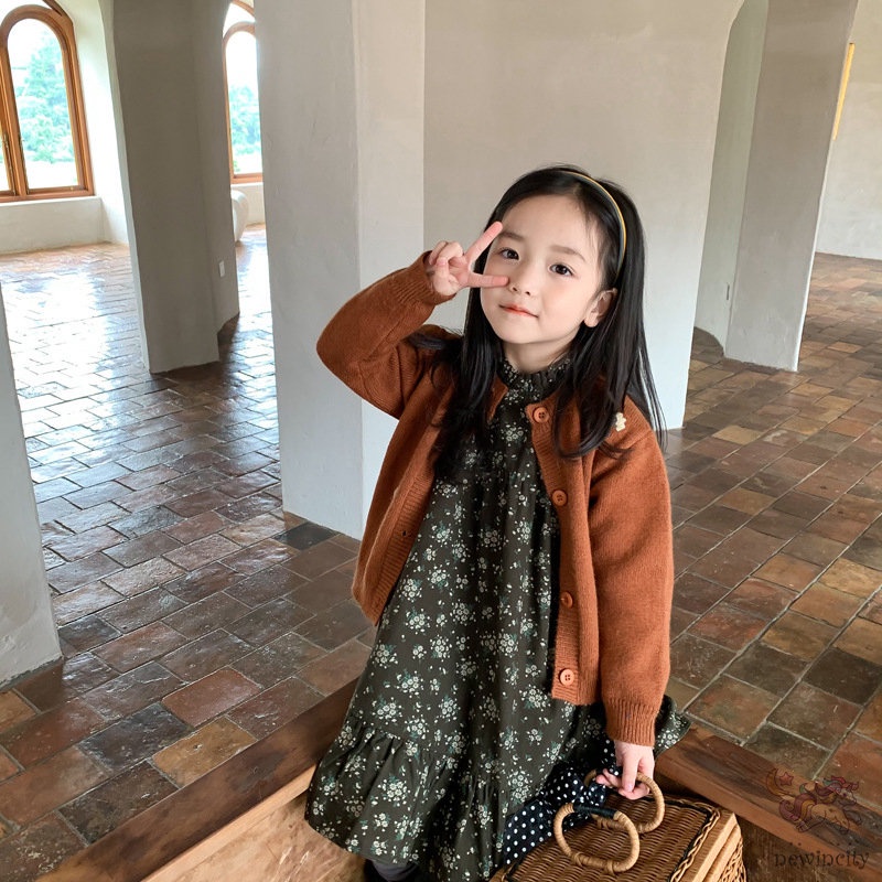 Đầm In Hoa Thiết Kế Kiểu Hàn Quốc Dành Cho Bé Gái