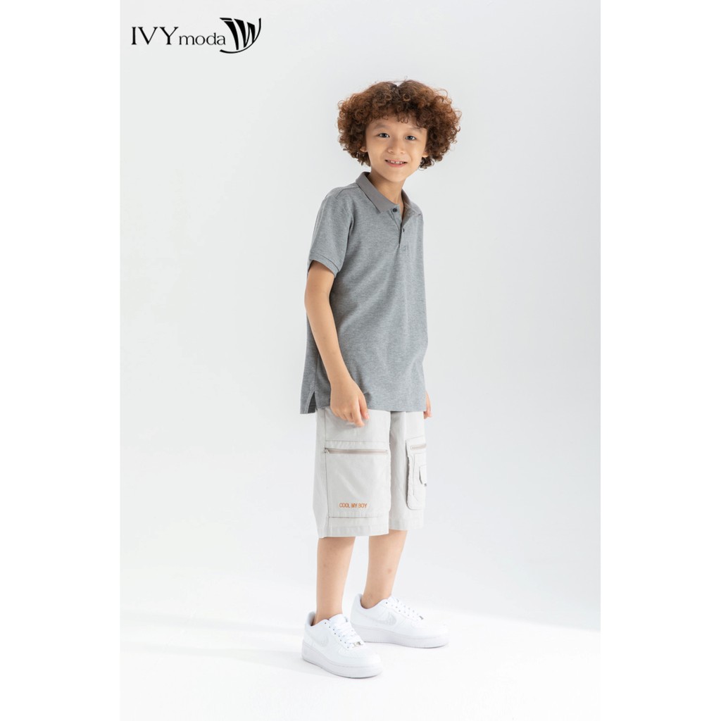 Áo thun cổ đức bé trai IVY moda MS 57K1328