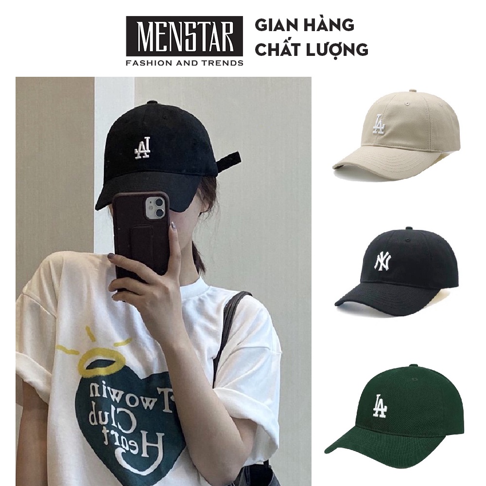 Mũ lưỡi trai, nón kết thêu chữ LA unisex chất nỉ phong cách thời trang Ulzzang MS092 - Menstar Store