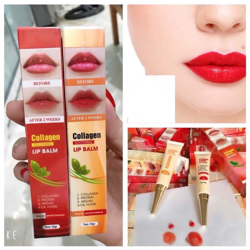 Son Dưỡng Kích Màu Môi Sau Xăm Collagen Lip Balm Mỹ 15g Chính Hãng