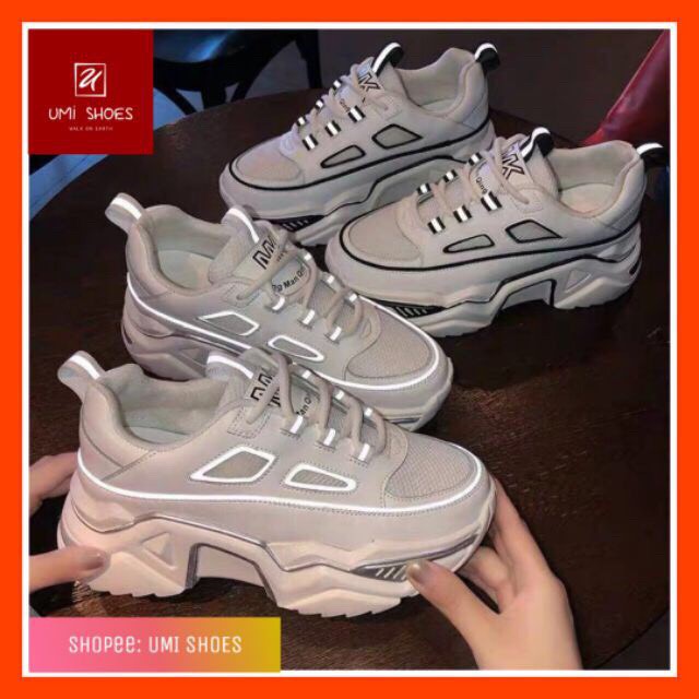 Giày thể thao nữ UZZANG phản quang sẵn 2 màu cực hót