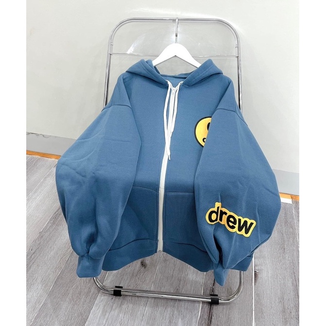 Áo Khoác Nỉ Hoodie Zip Kéo Khoá Mặt Cười Drew Mũ 2 Lớp Chất Nỉ Ngoại Dày Dặn Form Rộng Unisex Nam Nữ( Hàng Sẵn)