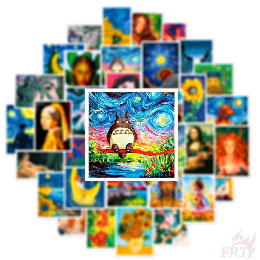 ❉ KUSO Funny Famous Oil Painting Series 01 Funny Art Gallery Stickers ❉ 50Pcs/Set DIY Fashion Luggage Laptop Skateboard Doodle Stickers